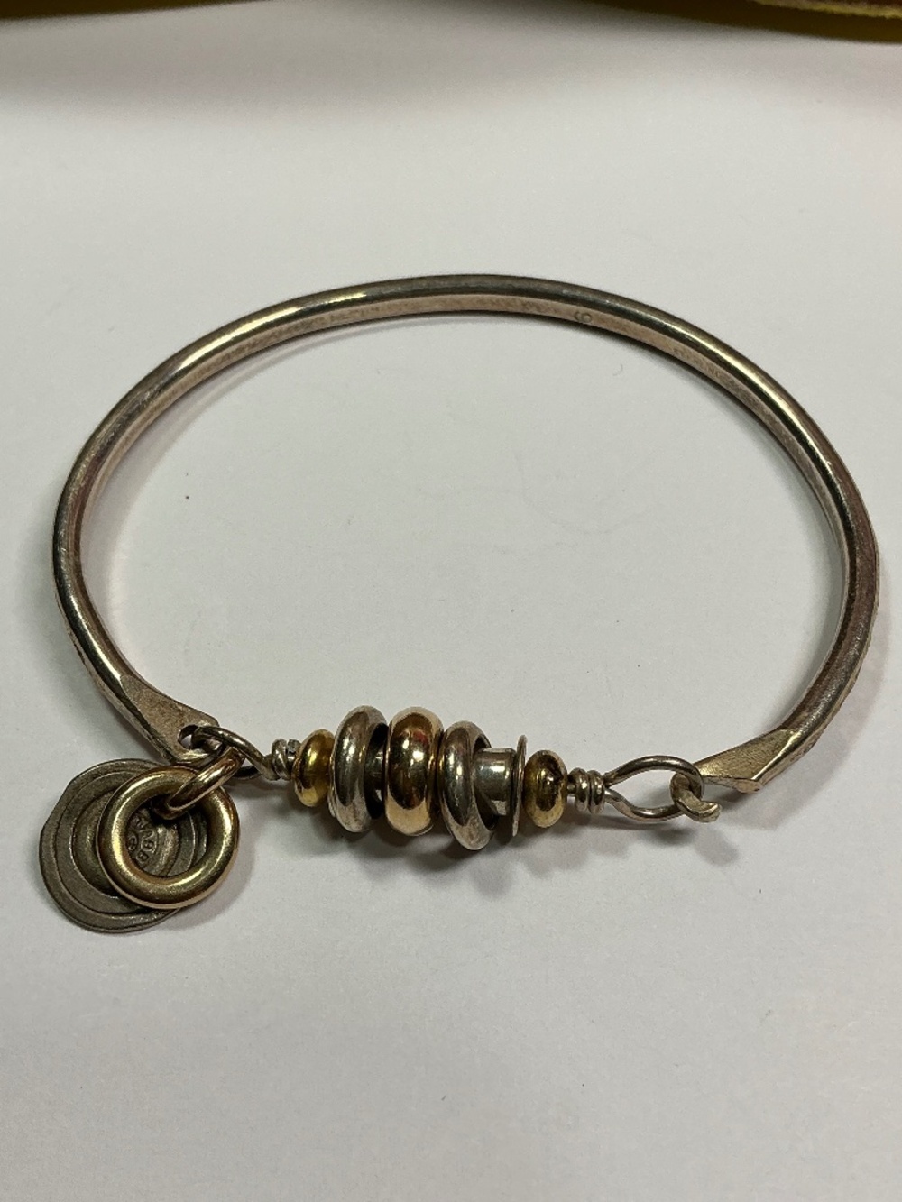 Authentic JABBERWOCKY Sterling Silver Hinged Bracelet. 2 & 3/8” across